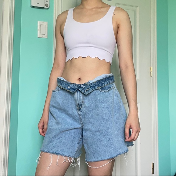 Pretty Little Thing Blue Mom Jeans Shorts - Picture 1 of 4